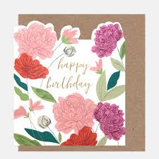 Happy Birthday Pink & Red Flowers