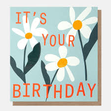 It's Your Birthday Daisies Trio On Blue