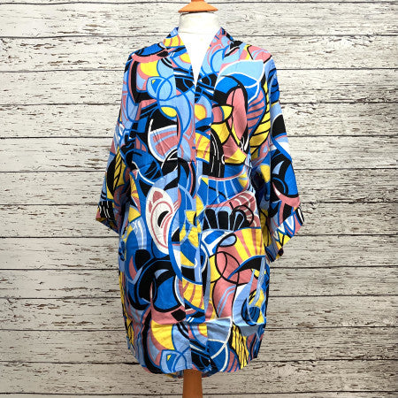 Floral and Leaf Pattern Kimono