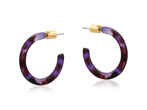 Resin Hoop Earrings - Various Colours
