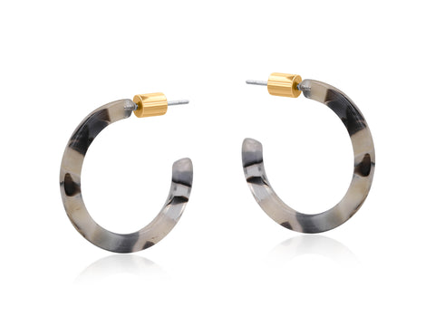 Resin Hoop Earrings - Various Colours