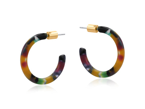 Resin Hoop Earrings - Various Colours