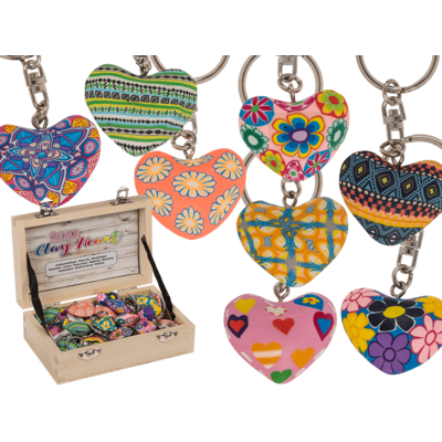 Clay Heart Keyring - Assorted