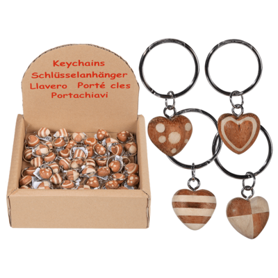 Wooden Heart Keyring