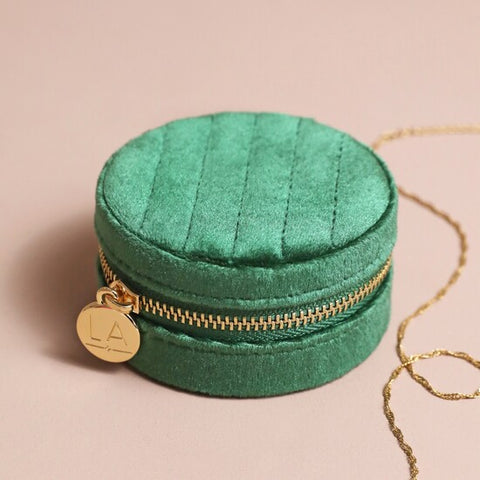 Quilted Velvet Jewellery Case - Various Colours