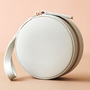 Round PU Travel Jewellery Case - Various Colours