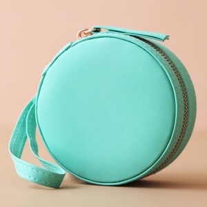 Round PU Travel Jewellery Case - Various Colours