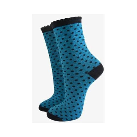 Glitter Socks With Mini Spots - Various Colours