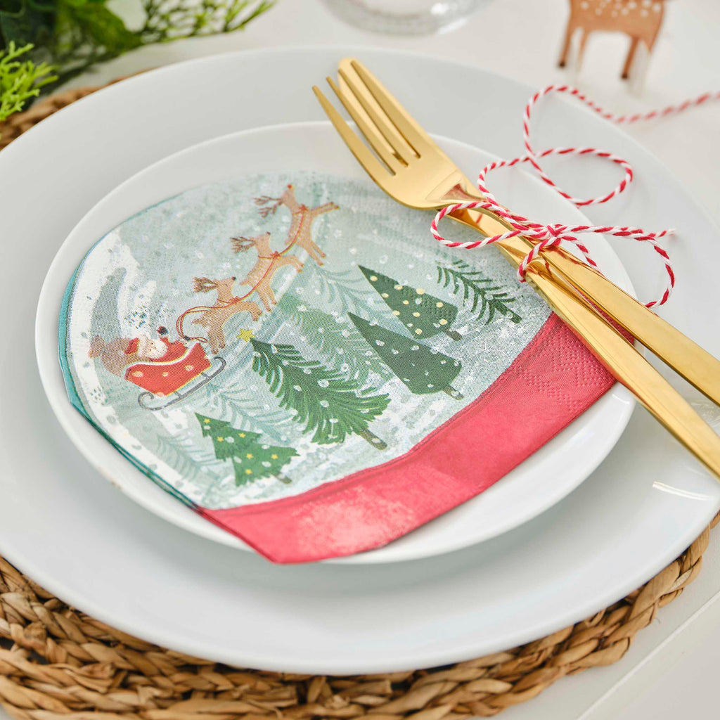 Snowglobe Shaped Christmas Paper Napkins