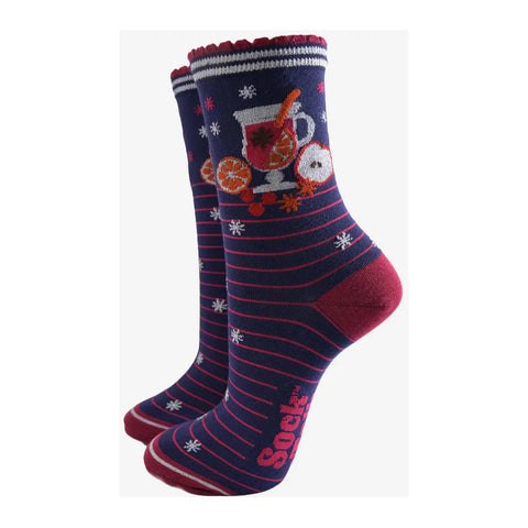 Mulled Wine Socks - Navy