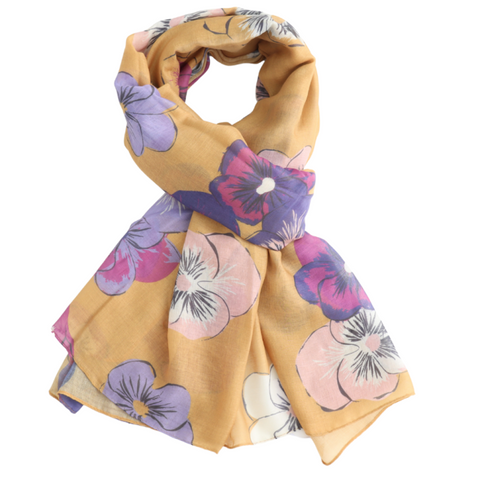 Pansies Lightweight Scarf - Various Colours