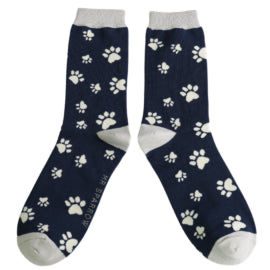 Paw Print Men's Socks - Various Colours
