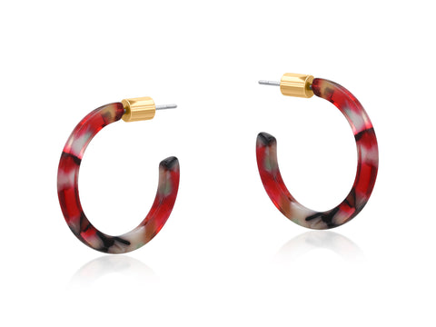 Resin Hoop Earrings - Various Colours
