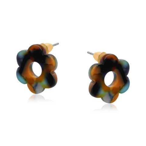 Resin Flower Studs - Various Colours