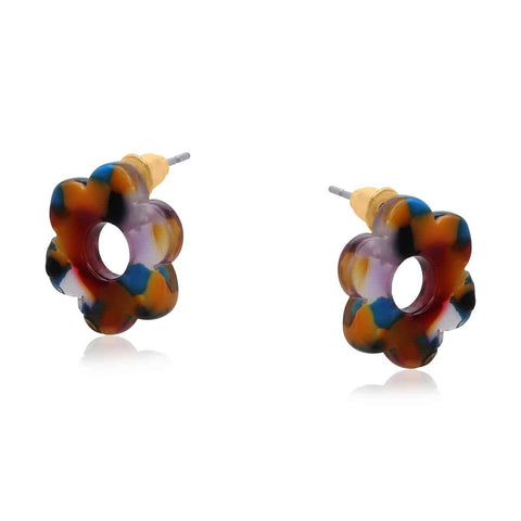 Resin Flower Studs - Various Colours