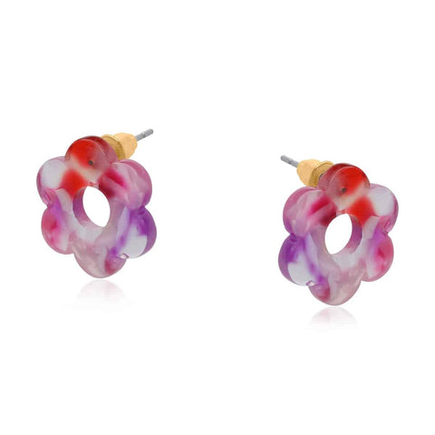 Resin Flower Studs - Various Colours