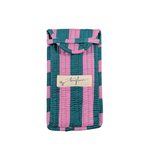 Striped Quilted Glasses Case - Various Colours