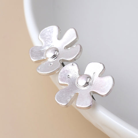 Silver Plated Retro Flower Earrings