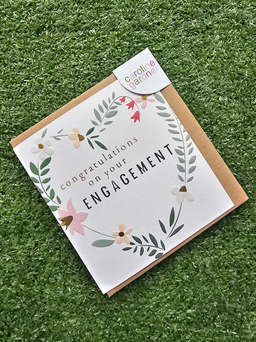 Engagement Floral Heart Wreath Card