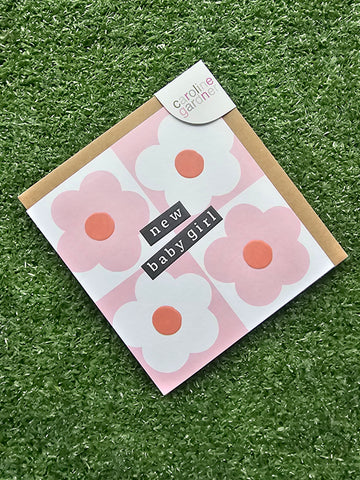 New Baby Girl Flower Grid Card