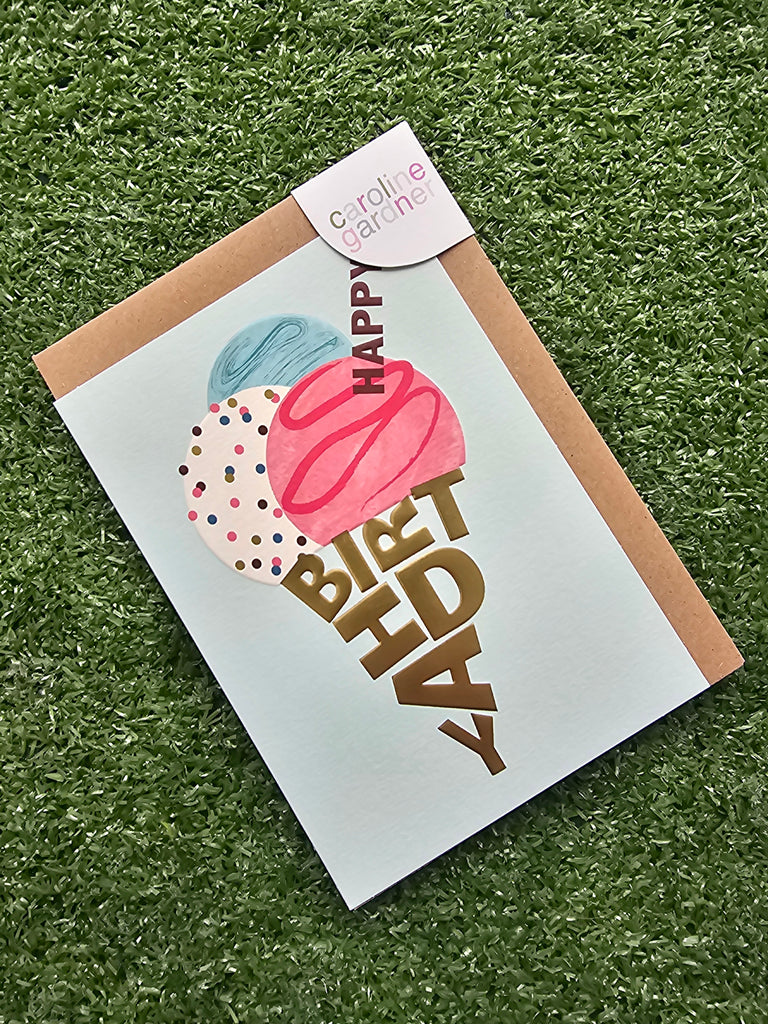 Happy Birthday Ice Cream Cone Card