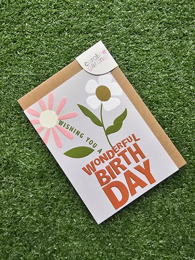 Wishing You A Wonderful Birthday Flowers Card