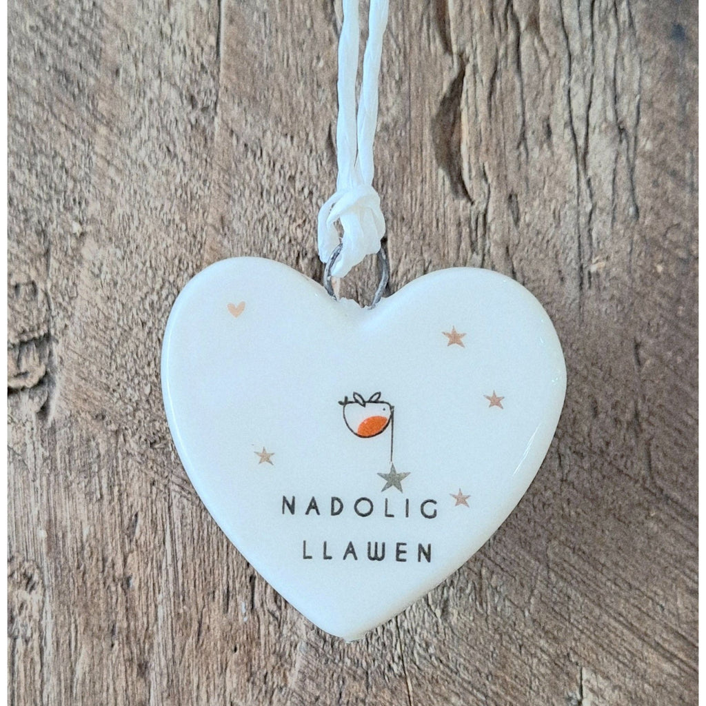 Mini Hanging With Nadolig LLawen Wording And A Robin