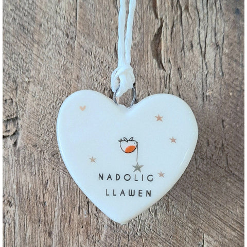 Mini Hanging With Nadolig LLawen Wording And A Robin