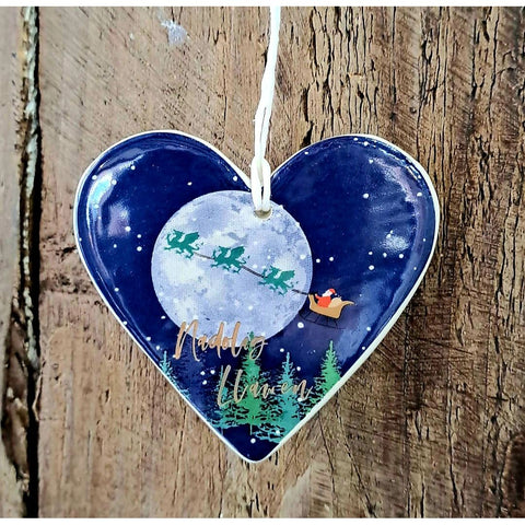 Welsh Dragon Sleigh Design Ceramic Hanging Decoration