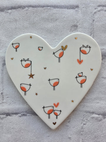 Heart Shaped Christmas Coaster - Various Designs