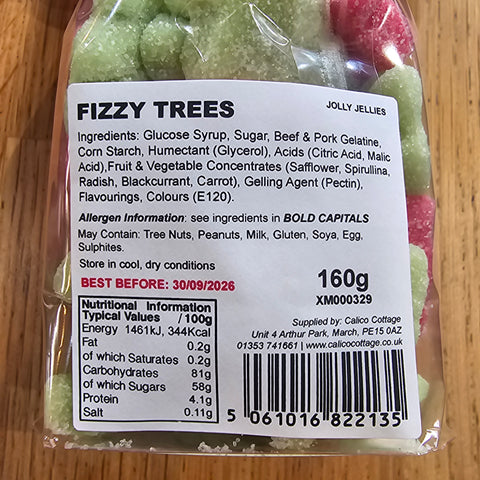 Fizzy Sweets In A Ribbon Bag - Various Shapes