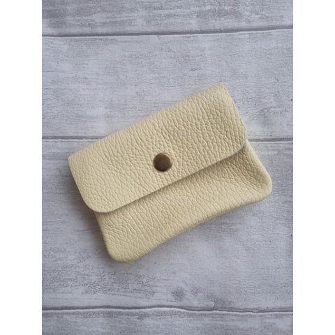 Small Leather Button Coin Purse - Various Colours