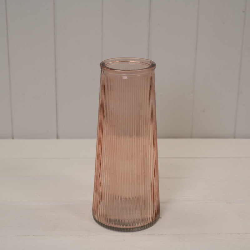 Tall Ribbed Vase - Various Colours