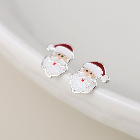 Sterling Silver Enamelled Christmas Themed Studs - Various
