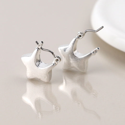 Worn Chunky Star Earrings - Various Colours