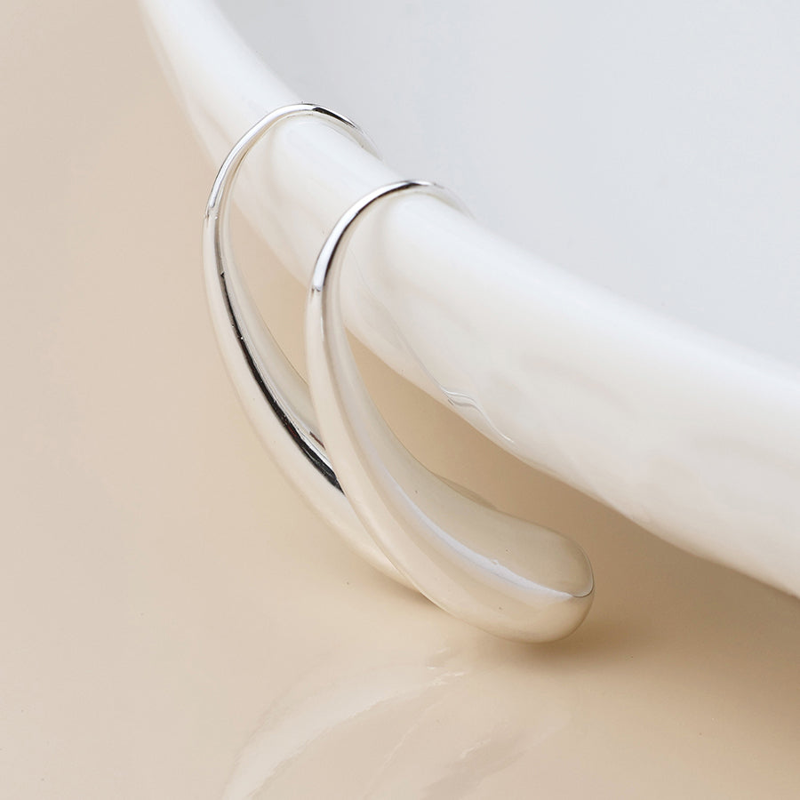Silver Simple Curve Earrings