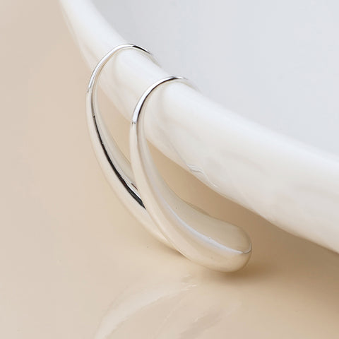 Silver Simple Curve Earrings