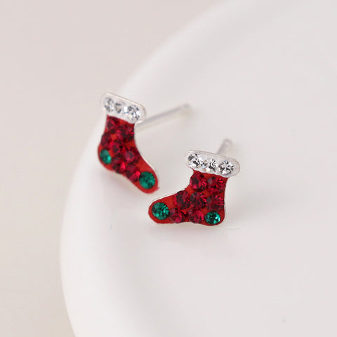 Sterling Silver Enamelled Christmas Themed Studs - Various