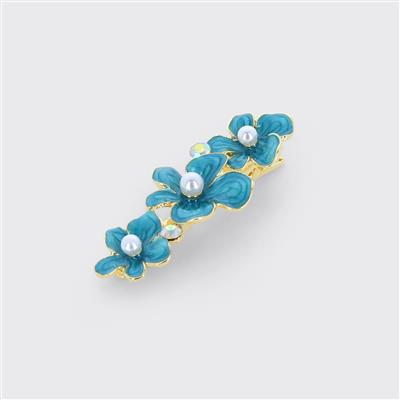 Enamel Flower Hair Clip - Various Colour
