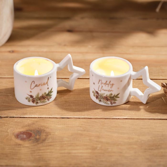 Welsh Evergreen Stoneware Tea Light Holder