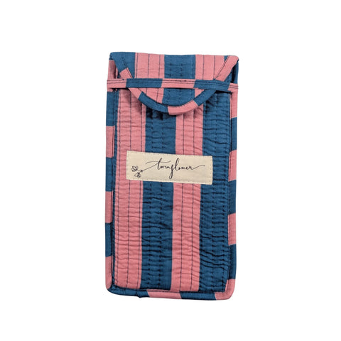 Striped Quilted Glasses Case - Various Colours