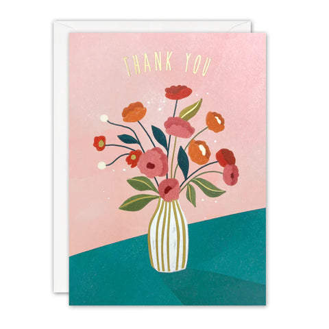 Flowers In A Vase Thank You Card