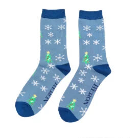 Mr Heron Trees & Snowflakes Socks - Various Colours