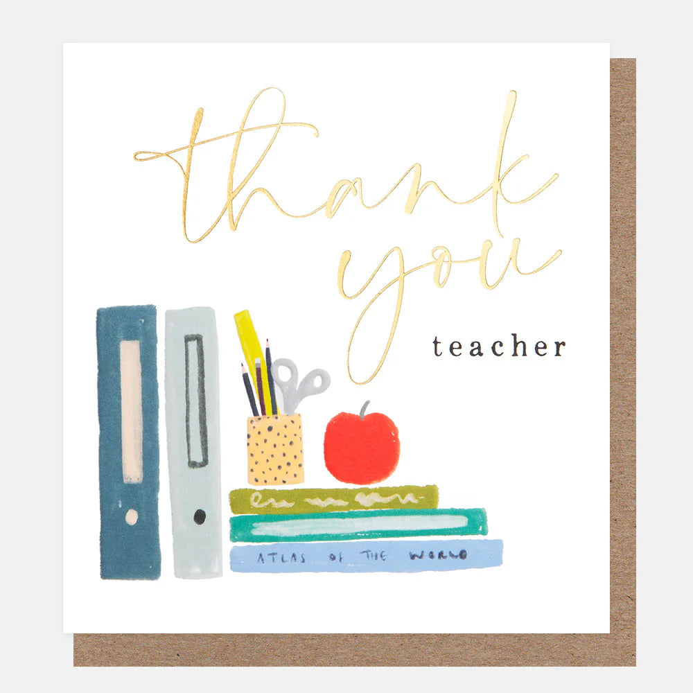 Thank You Teacher Books Pencils & Apple