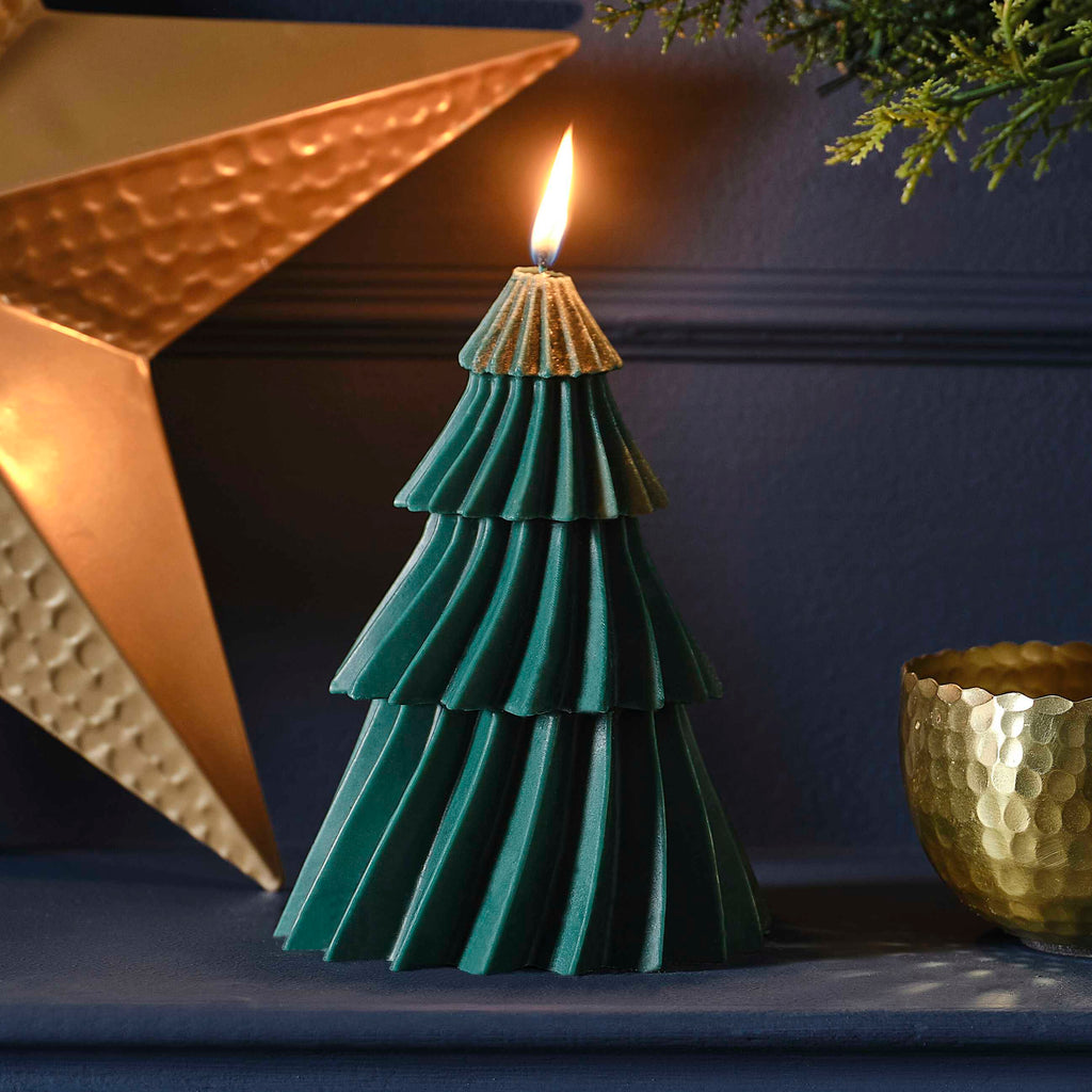 Green Tree Shaped Christmas Candle