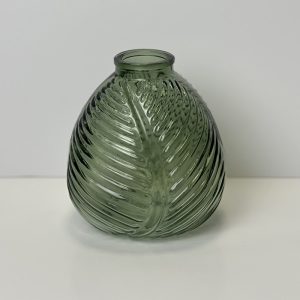 Glass Leaf Bottle Vase