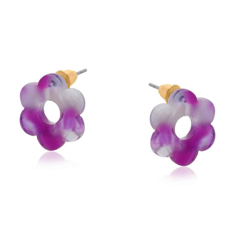 Resin Flower Studs - Various Colours
