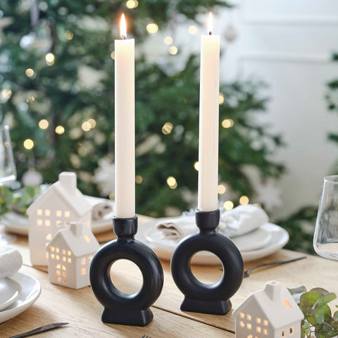 Black Ceramic Candle Holders