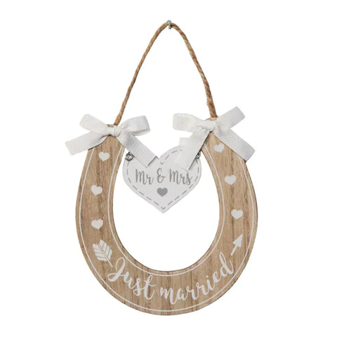 Love Story Horseshoe "JUST MARRIED"