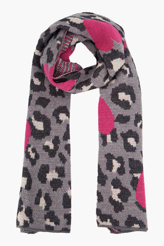 Leopard and Hearts Scarf - Various Colours